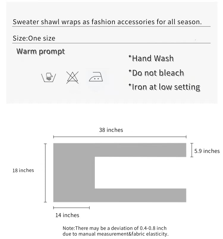 WaJuemy Women's Sweater Shawl Wraps Sleeves Knitted Collar Sweater Scarf Top Casual Lightweight Shoulder Cape Accessories - color: 01 Black X