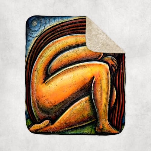 3dRose Moonlight Meditation Spiritual Women Woman Sherpa Lined Blanket