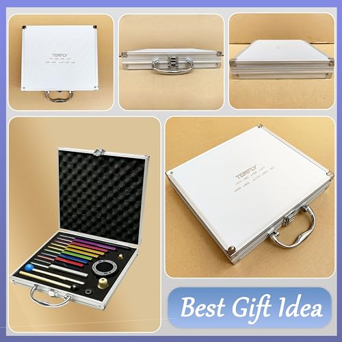 Solfeggio Tuning Fork Set - 10 Multicolour Tuning Forks Perfect for DNA Healing with Exquisite Aluminum Gift Box (174 Hz, 285 Hz, 396 Hz, 417 Hz, 432Hz, 528 Hz, 639 Hz, 741 Hz 852 Hz, 963 Hz) - color: Solfeggio Multicolour C