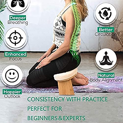 KRASS Wooden Meditation Stool, Folding Bench Ergonomic Bamboo Yoga Stool, Thinking Deep Prayer Bamboo Stool,Top Quality,Collector88