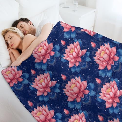 Yoga Meditation Lotus Throw Blankets Bed Blanket Couch Decorative Throw Blankets Soft Living Room Bedroom - size: 50"*60"(130*150cm)