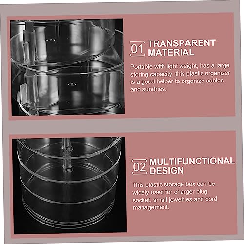 COLLBATH 2pcs Rotatable Multi Cord Organizer Boxes for Efficient Jewelry Storage and Quick Access Sturdy and Lightweight Design