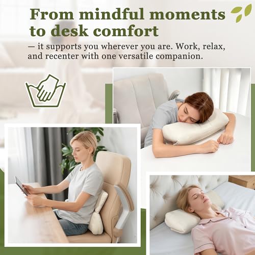 Meditation Cushion for Sitting on Floor Yoga Bolster Meditation Pillow Foldable and Multifunctional Floor Seat Cushions Ergonomics Tailbone Support Mat - Organic Cotton Cover