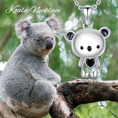 Animal Necklace 925 Sterling Silver Pendant Jewelry Gift for Women Animal Lover - style: Koala