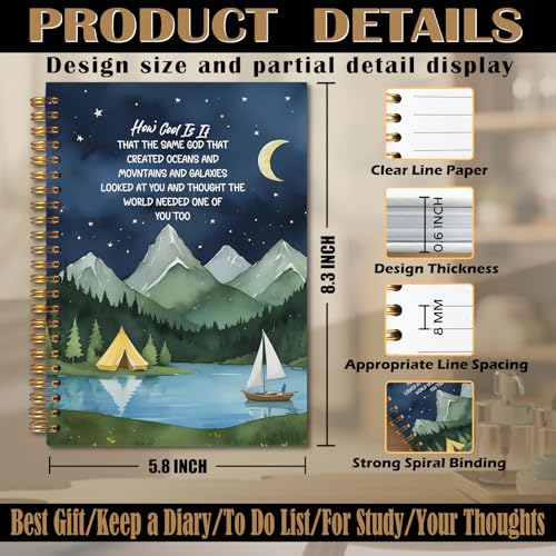 Inspirational Christian Notebook, How Cool Is It That the Same God Motivational Bible Journal, Prayer Journal for Women Men, Church Notes Journal, Spiral Notebooks 5.5x8.3 Inch - color: Notebook-17