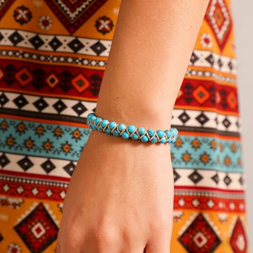 Sriomu 7 Chakra Bracelets for Women Handmade Natural Jasper Stone Healing Bead Bracelet Women Men Boho Friendship Inspirational Jewelry Natural Jasper Stone Double Layer Healing Bead Jewelry Gifts - color: A-blue