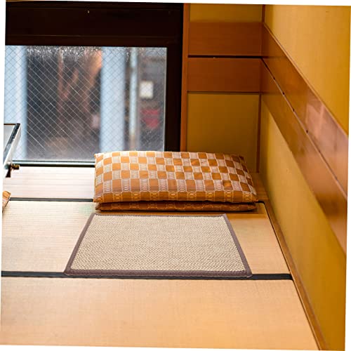 GARVALON Woven Meditation Cushion 30 * 40CM Natural Bamboo Floor Mat 1.5CM Thick Seating Pad for Yoga Home and Outdoor Use
