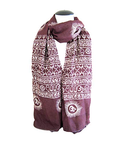 OMA® Prayer Shawl With Hand Block Printed Om Namah Shivaya Mantra