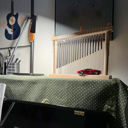 EASTROCK 20 Note Chime Table Wind Chime Bar Percussion Instrument Single Row Chime Hand Chimes Relaxing Meditation Healing Sound Desktop Decoration (Silver) - color: Sliver