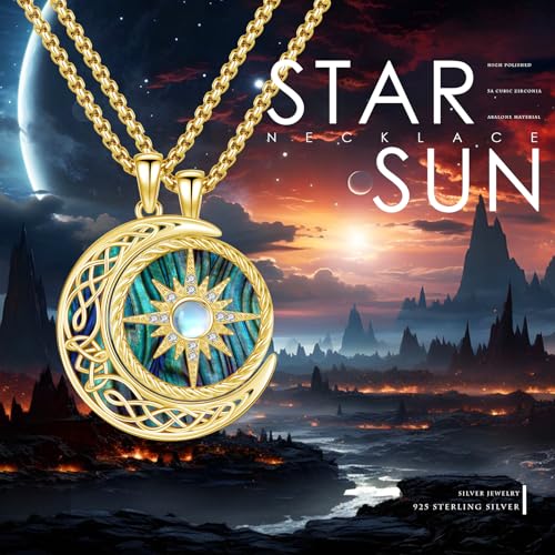 Yin Yang Necklaces for Women Men 925 Sterling Silver Pendant Necklace Yin Yang Jewelry for Women Men Couples - style: Sun moon#9