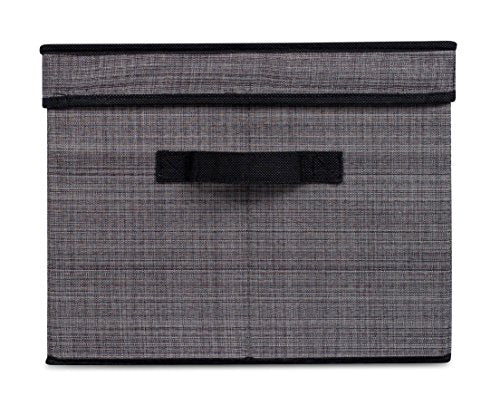 Internet's Best Storage Box with Window - Durable Storage Bin Basket Containers with Lids and Handles - Clothes Nursery Toys Organizer - Grey - color: Grey