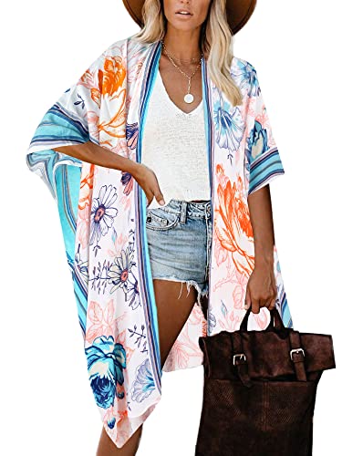 Kimonos for Women Swimsuit Coverups Beach Cover Up Swimwear Cardigan Summer - color: Bright Fresh