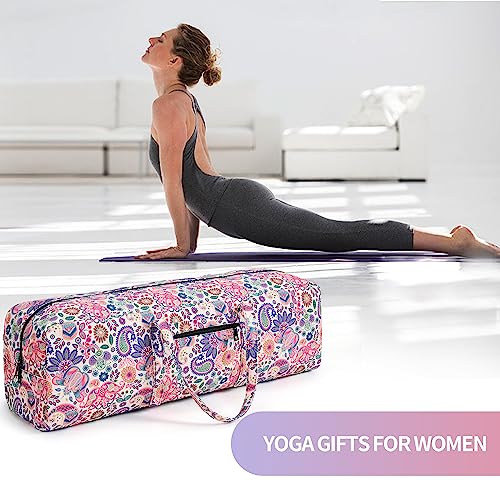 | Yoga Mat Bag | Large Yoga Mat Carrier with Wet Pocket | Yoga Gifts | Gym Tote Bag for Women - color: Pink