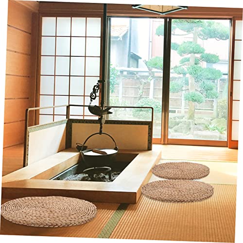 Levemolo Woven Rounded Seat Mat Thicken Meditation Mat Flexible Simple Beauty