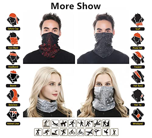 Headband Neck Gaiter Head Wrap Headwear Face Mask Magic Scarf Bandana for Men and Women - color: 9pc.black Series.1
