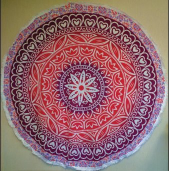 FUNKY BUDDHA 100% COTTON Roundie Beach Throw Tapestry , Cotton Tablecloth & Round Yoga Mat