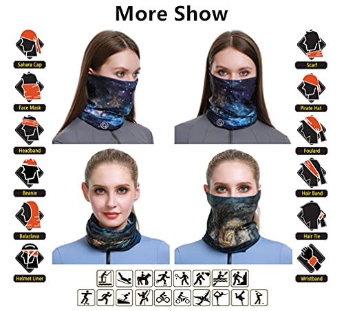 Headband Neck Gaiter Head Wrap Headwear Face Mask Magic Scarf Bandana for Men and Women - color: 6pc.new Black Series