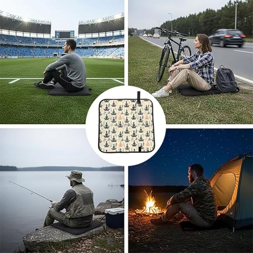 Yoga Meditation (7) Print Folding Seat Pad, Portable Camping Seat Cushion for Outdoor