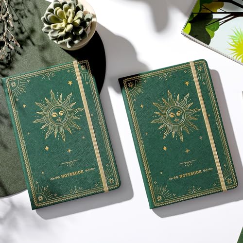 Artfan Ruled Notebook/Journal ā Premium Thick Paper Faux Leather Classic Writing Notebook with Pocket + Page Dividers Gifts, Banded, Large, 144 Pages, Hard Cover, Lined (5.8 x 8.4) - Dark Green - color: Dark Green