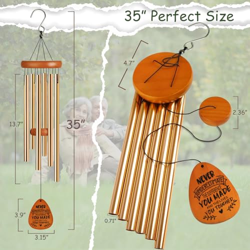 Retirement Gift for Women, 35" Wind Chimes, Happy Retired Gifts for Women Men Coworker Nurse Teacher