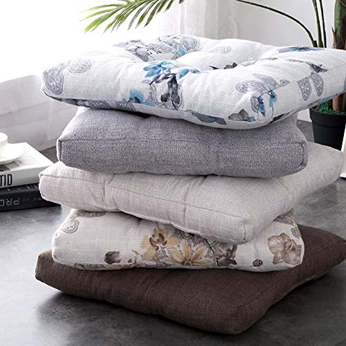 FANCY PUMPKIN Comfortable Cotton Square Chair Cushion Thicken Seat Cushion Floor Pillow, A - color: Dark Grey-01