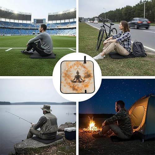 Yoga Meditation (2) Print Folding Seat Pad, Portable Camping Seat Cushion for Outdoor