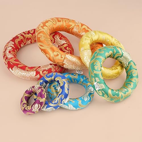 Tibetan Singing Bowl Accessories Silk Ring Cushions Handmade in Nepal Round Cushion for Sound Bowls Meditation Accessories