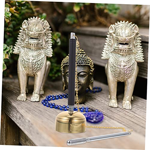 BESPORTBLE 1Pc Healing Music Instrument Meditation Sound Chime Handbell Essential Buddhist Accessory for Temple Meditation Room Crisp Sound for Yourself Loved Ones