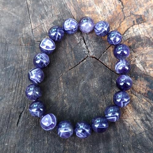 Natural Handmade Healing Chakra Bracelet - color: 10mm-Amethyst-FOR 7-8 INCH WRIST