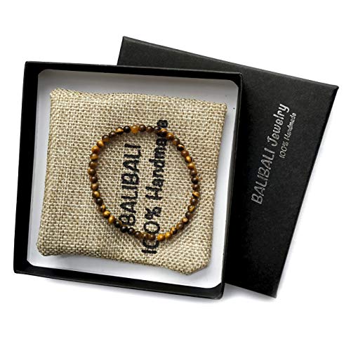 4MM Mini Gemstone Energy Bracelets Tiny Bracelet Natural Stone Statement Bracelet Charm Beaded Couples Bracelets - color: Tiger Eye