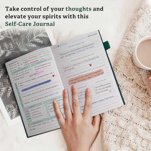 Mental Health Journal for Women and Men - Anxiety & Guided Journal with Mood & Habit Tracker - Take 5 Minuets Everyday - 91 Days Self Care Journal with Prompts, Green - color: Green