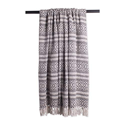 DII Global Diamond Stripe Woven Throw, 50x60-Inch, Mineral - color: Mineral