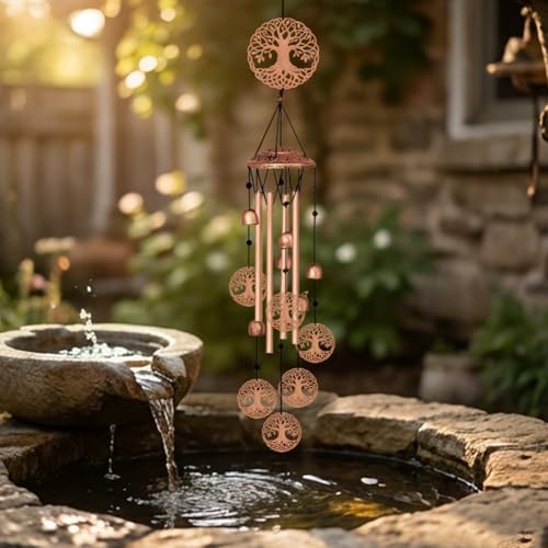 ORIGACH Tree of Life Wind Chimes, Metal Wind Chimes for Outside, Decor for Lawn, Patio, Home, Garden, Large Wind Chime Gifts for Birthday Family & Friends