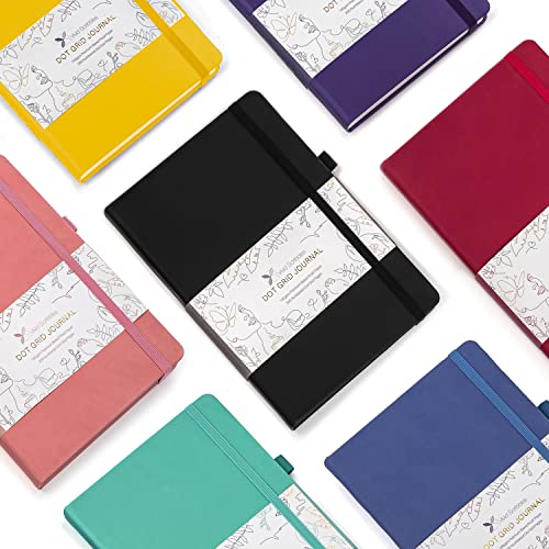 Dotted Journal – 140gsm Bleed Proof Thick White Paper – 200 Numbered Dot Grid Pages – 5.8 x 8.3 inch Bullet Dotted Notebook - color: pink