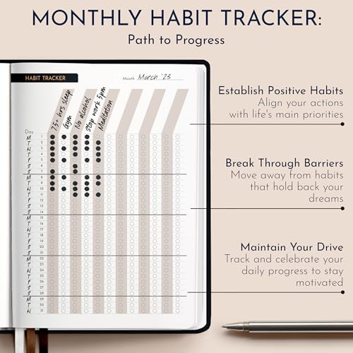 Premium Gratitude Journal for Men – 6 Month Guided Daily Prompts, Habit Tracker – Hardcover, 249 Pages, Lay Flat, 100gsm Paper – Mens Mindfulness Gifts, Mental Health, Self Mastery, Gift Boxed - color: Men - Black