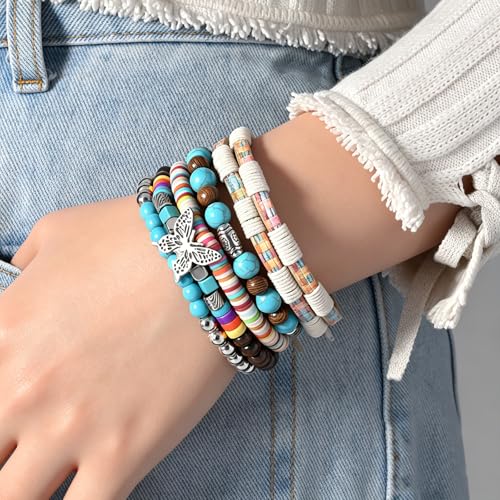 Gothic Bracelet Adjustable Punk Braided Leather Multilayer Grunge Set Bracelets Emo Metal Cuff Wrap Bangles Meaningful Gift - color: J-BZ-73