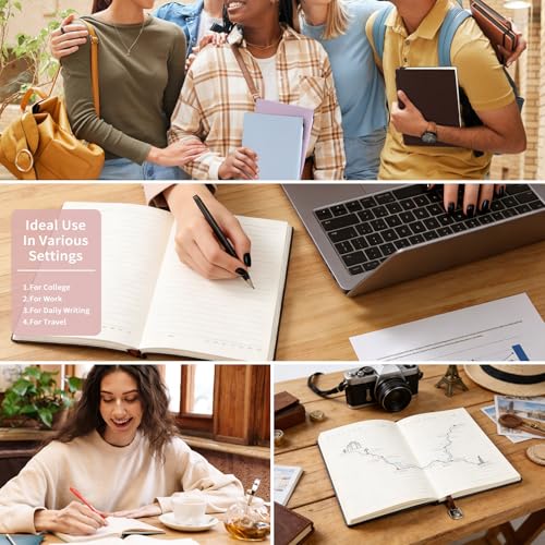Lined Journal Notebook A5 PU Leather Journals for Writing 160 Pages Daily Journaling Ruled Notebooks for Work - color: 1pack-Crystal Purple