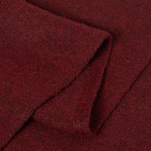 RIIQIICHY Shawl Wrap Women Pashmina Triangle Cape Knit Sweater Scarf for Fall Winter Fashion Accessory - color: Dark Red