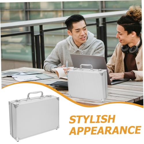 Portable Aluminum Alloy Tool Box with Sponge Lining Versatile Briefcase for Office Home Stylish Storage for Instruments Documents Lightweight Easy to Carry