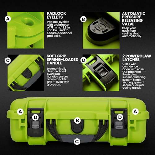 NANUK 910 Waterproof Hard Case Empty - Lime - color: Lime, style: Empty