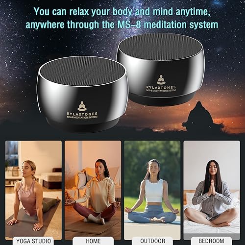 Electronic Tibetan Singing Bowl Portable 8 Healing Frequencies 396Hz-963Hz 6 Timer USB-C Rechargeable Bowl Meditation Device Set for Yoga Relaxation Stress with Portabl Travel Carrying Case
