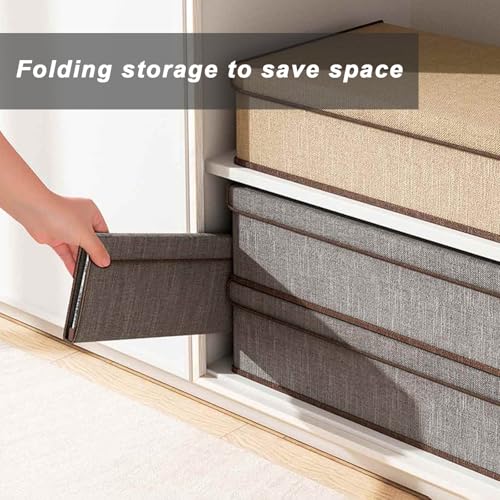 Linen Storage Box with Lid – 13-Compartment Multi-Section Organizer for Clothes, Socks, and Home Use (Grey)