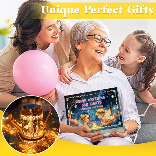 Solar Lights Outdoor Garden Decor, Dragonfly Hanging Watering Can Landscape Lights Waterproof Yard Decorations for Outside Porch Patio Backyard, Gardening Gift for Mom Grandma Women Birthday - style: Dragonfly