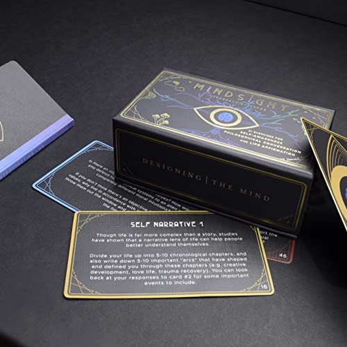 Mindsight: Introspection Cards - 81 Exercises for Self-Awareness, Philosophical Conversation, and Life Affirmation, Daily Positive Affirmations, Guided Mindfulness Journal with Prompts for Men & Women