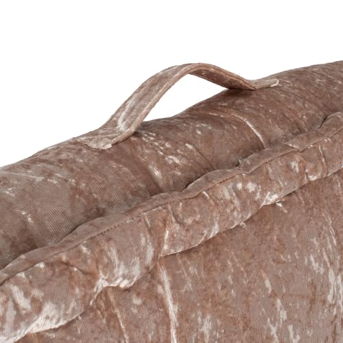 SAFAVIEH Home Collection Belia Champagne 18-inch Square Tufted Floor Pillow with Insert - color: Champagne, size: 18 x 18-Inch