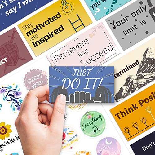 zheyistep 400Pcs Inspirational Cards Set, 200Pcs Affirmation Cards for Women, 200Pcs Motivational Stickers for Kids, Business Card Sized Encouragement Cards for Students Teachers