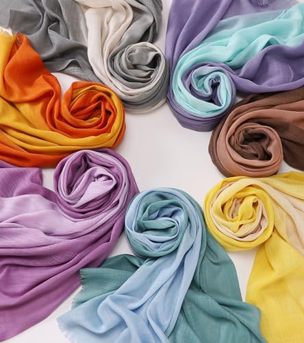 Women's Cotton Scarves Lady Light Soft Fashion Solid Scarf Wrap Shawl - color: 1 # Black and White