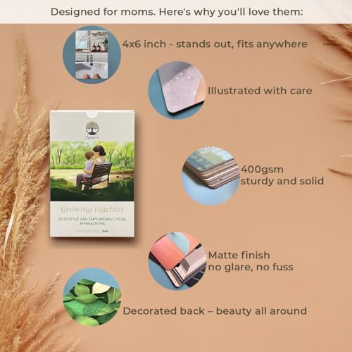 Illustrated Affirmation Cards for Mothers – 20 Original Designs with Encouraging Messages for Everyday Situations. A Distinctive Gift for New Moms & Beyond.