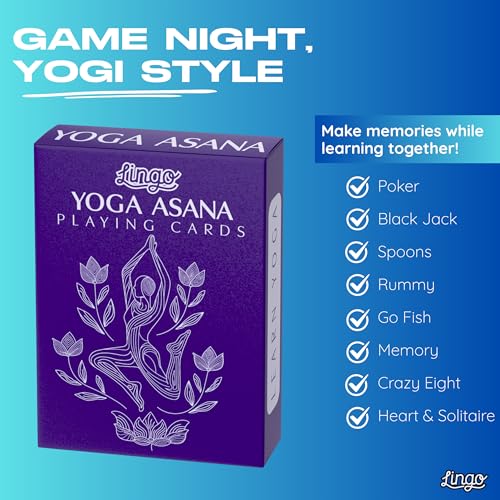 Lingo Yoga Asana Playing Cards | Yoga Flow: 52 Poses & 2 Shantras | Mindful Movement
