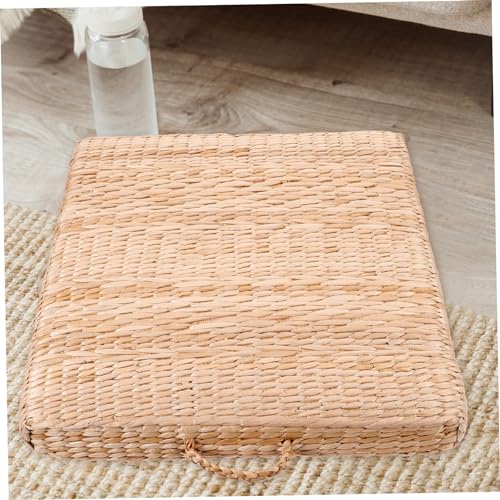 ABOOFAN Japanese Braided Meditation Cushion Straw Woven Floor Pillow for Yoga and Relaxation Supportive Seat Cushion for Adults for Meditation Picnics and Home Use
